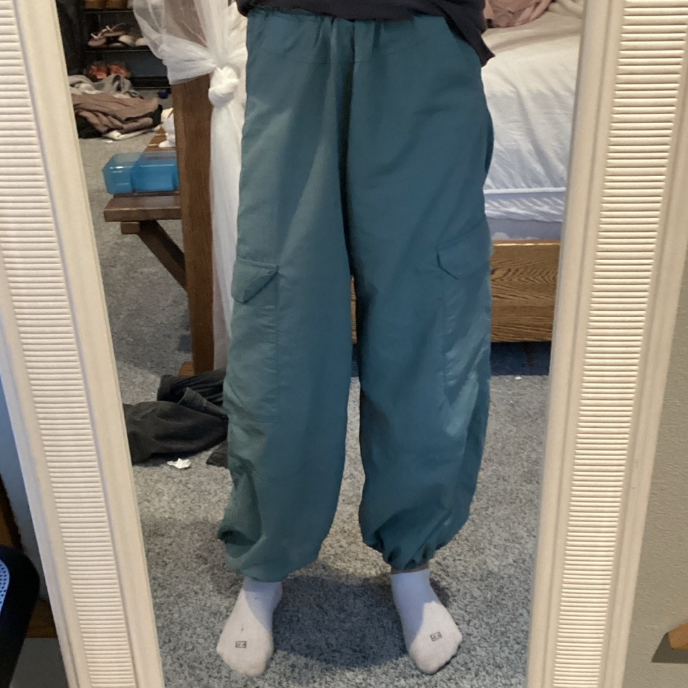 Women's Cargo Pants - Teal Blue - Size XS